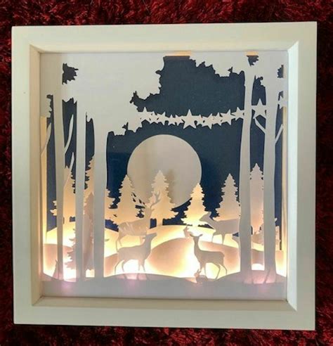 how to make wooden shadow box with electric light lamp|free shadow box template.